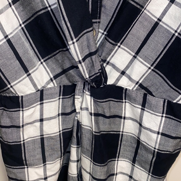 Abercrombie & Fitch Medium Black White Plaid Button Up Dress - Picture 11 of 12